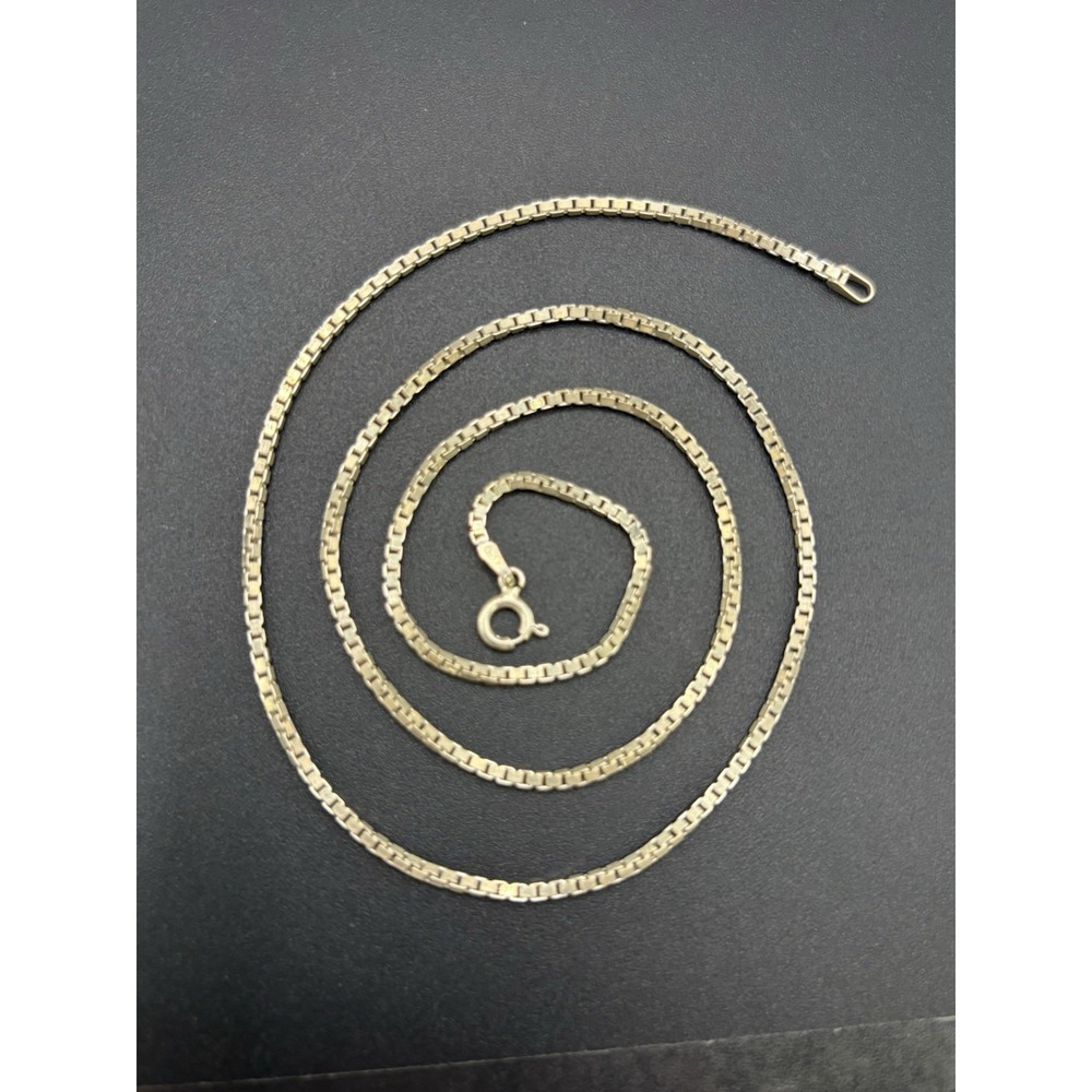 Vintage 20" Sterling Silver Box Chain Necklace 1.7MM 8.8 Grams E20